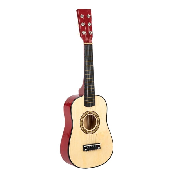 Guitarra infantil premium, ligera, con sonido nítido y portátil para niños y niñas principiantes. Color de la madera
