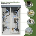 thumbnail image 4 of Seizeen 70’’H Catio for Outdoor, Solid Wood Cat House Enclosure, Indoor Pet Cage w/6 Jumping Platforms & 2 Napping Houses, Weatherproof Roof, 4 of 9