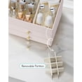thumbnail image 5 of Makeup Organizer,Skincare Organizer for Vanity，PU Leather Make up Organizer with Drawers Cosmetic Display Case for Countertop,Perfume,Gifts Ideas for Women (Apricot White), 5 of 17