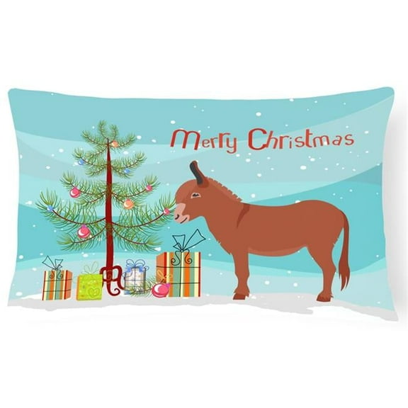 Carolines Treasures BB9215PW1216 Irish Donkey Christmas Canvas Fabric Decorative Pillow, Teal, 12H x16W, multicolor