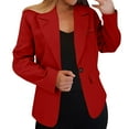 thumbnail image 2 of Pavied Blazers pour Femmes Robe Blazer Blazers Décontractés Ouverts devant Manches Longues Vestes de Costume de Travail Blazer pour Femmes & Vestes de Costume Blazer Rouge 2 L, 2 of 7