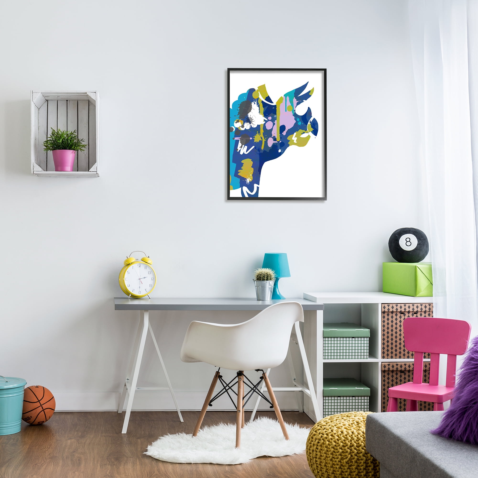 Stupell Indtries Triceratops Dinosaur Silhouette Abstract Graffiti Paint Pattern,24 x 30,Design by Anna Quach