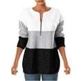 thumbnail image 2 of XuJwPNcy Chandails pour Femmes Manches Longues Décontractées Col en V Creux Léger Chandail-Over Mode Automne, 2 of 6