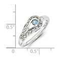 thumbnail image 3 of 14K White Gold Ring Band Mother's & Family Semi Mount Diamond center Stone Mounting 9 mm, Size 7, 3 of 3
