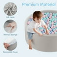 thumbnail image 2 of OLAKIDS Foam Ball Pit for Toddlers 200 PCS Pit Balls, 35” x 12” Soft Round Ball Pool Playpen with Sponge Pad, BPA Free, Ideal Gift for Babies Indoor Outdoor Games for Boys Girls, 2 of 10