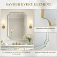 thumbnail image 2 of MOON MIRROR 22x30 Scalloped Mirror for Bathroom, Brass Antique Stainless Steel Framed Wall Mirrors, Traditional Octagon Vanity Mirror, Metal Ornate Mirror for Living Room Fireplace Entryway, 2 of 9