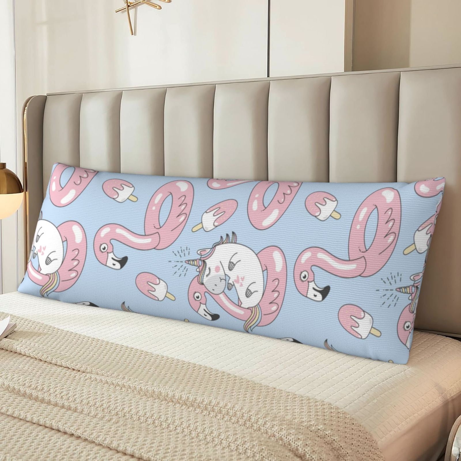 Naloa Summer Cute Unicorns Super Soft 20x60 Body Pillow Case,Long Side Hidden Zipper（PILLOWS ARE NOT INCLUDED）