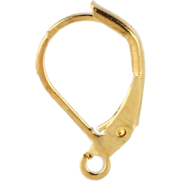 Earring Backs for Hook Earrings, Earring Hooks Jewelry Making Supplies  50Pcs for DIY Jewelry(Imitation Gold) 