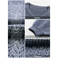 thumbnail image 6 of Eytino Pullover Sweaters for Women Crochet Hollow Out Sweater V Neck Long Sleeve Knit Pullover Jumper Tops Lightweight Oversized Sweaters Blue 2XL, 6 of 9