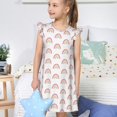 thumbnail image 4 of Fotbe Rainbow Vestido de Dormir para Niñas de 3 a 10 Años, Mangas Cortas, Estilo Princesa, Pijama Camisón con Mangas Voladas-X-Large, 4 of 6