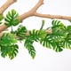 thumbnail image 3 of Guirnalda de hiedra artificial: hojas de palma de Monstera tropical falsas artificiales, enredadera de hiedra artificial, decoración de plantas enrejadas para celebraciones, bodas, cocinas y jardines., 3 of 5