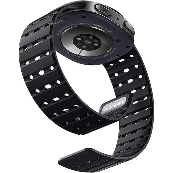 wonima44 Magnetic Silicone Band Compatible with Samsung Galaxy Watch 8 40mm 44mm / Watch 8 Classic 46mm 2025, No Gap Soft Breathable Replacement Strap for Men Women, Black