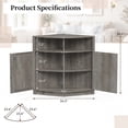 thumbnail image 4 of Jableast 33" Tall Farmhouse Corner Cabinet with Barn Door Design, Wooden Storage Cabinet with Open Display Shelf, Bathroom Cabinet with Hidden Storage for Living Room, Kitchen, Bathroom, Grey, 4 of 9