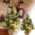 thumbnail image 1 of Flocked Mini Holiday Desktop Ornament Seasonal Tabletop Festive Home Decoration for Christmas Tree Display, 1 of 5