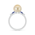 thumbnail image 2 of ANGARA Golden South Sea Cultured Pearl & Sapphire Butterfly Ring in 14K White Gold for Women | June Birthstone, Birthday, Anniversary, Jewelry Gift for Women | Pearl Ring, 2 of 9