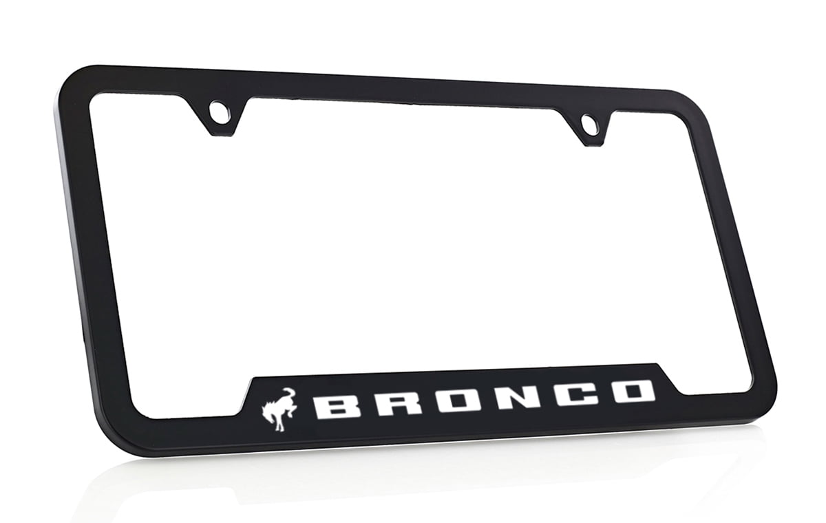 Ford Bronco Black Plastic License Plate Frame Tag Holder