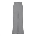 thumbnail image 6 of Puntoco Pants for women High Waisted Work Pants for Women Wide Leg Dress Pants Straight Trousers Casual Business Slacks with Pockets Gray 8(L), 6 of 8