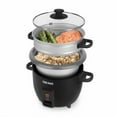 thumbnail image 2 of 6 Cup Rice Cooker with Outer Steam Tray Black, 2 of 11