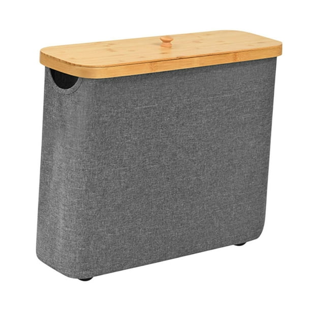 Organizador de papel higiénico con asa para uso en lavandería Gris