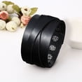 thumbnail image 3 of enjoywould Men Bracelet Faux Leather Solid Color Smooth Punk Style Button Closure Lightweight Individual Cross Strap Men Accessory, 3 of 5