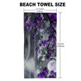 thumbnail image 5 of Orinice Purple Flowers Full Moon Quick Dry Bath Towel 27.5x55in Ultra-Fine Fiber Lightweight Compact 55x27.5in, 5 of 7