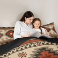 thumbnail image 4 of jejeloiu Ancient Bohemian Aztec Bedding Comforter Set,Boho Exotic Style Twin Comforter Sets,Brown Geometric Pattern Bedding Set For Men Women,Breathable Home Decor Reversible,2-Piece, 4 of 7