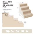 Topmart Dog Stairs&Steps for MMF7 Small Dogs & Cats,NonSlip 4 Tiers