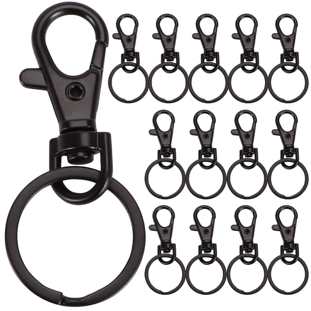 15 Pcs Anneaux Pivotants Crochets à Pression Pivotants Crochets en Métal pour Porte-Clés Fermoirs Mousqueton