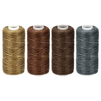 55 Yards 150D/0.8mm Various Brown Waxed Leather Thread Set Flat Polyester Cords 4 Pack