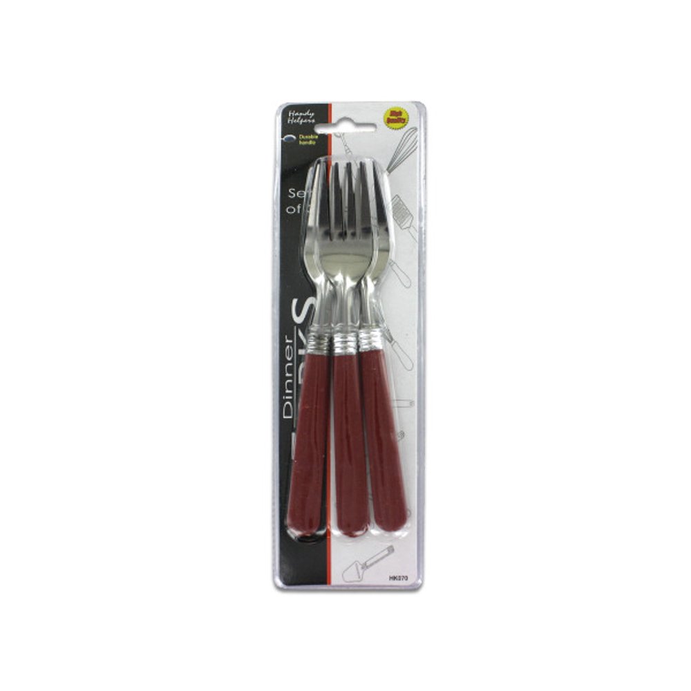 Dinner Forks With Plastic Handles, 10 Count