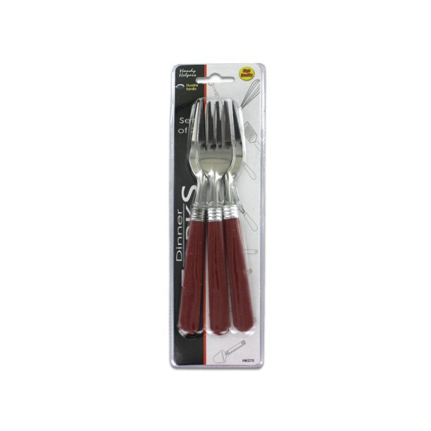 Dinner Forks With Plastic Handles, 10 Count