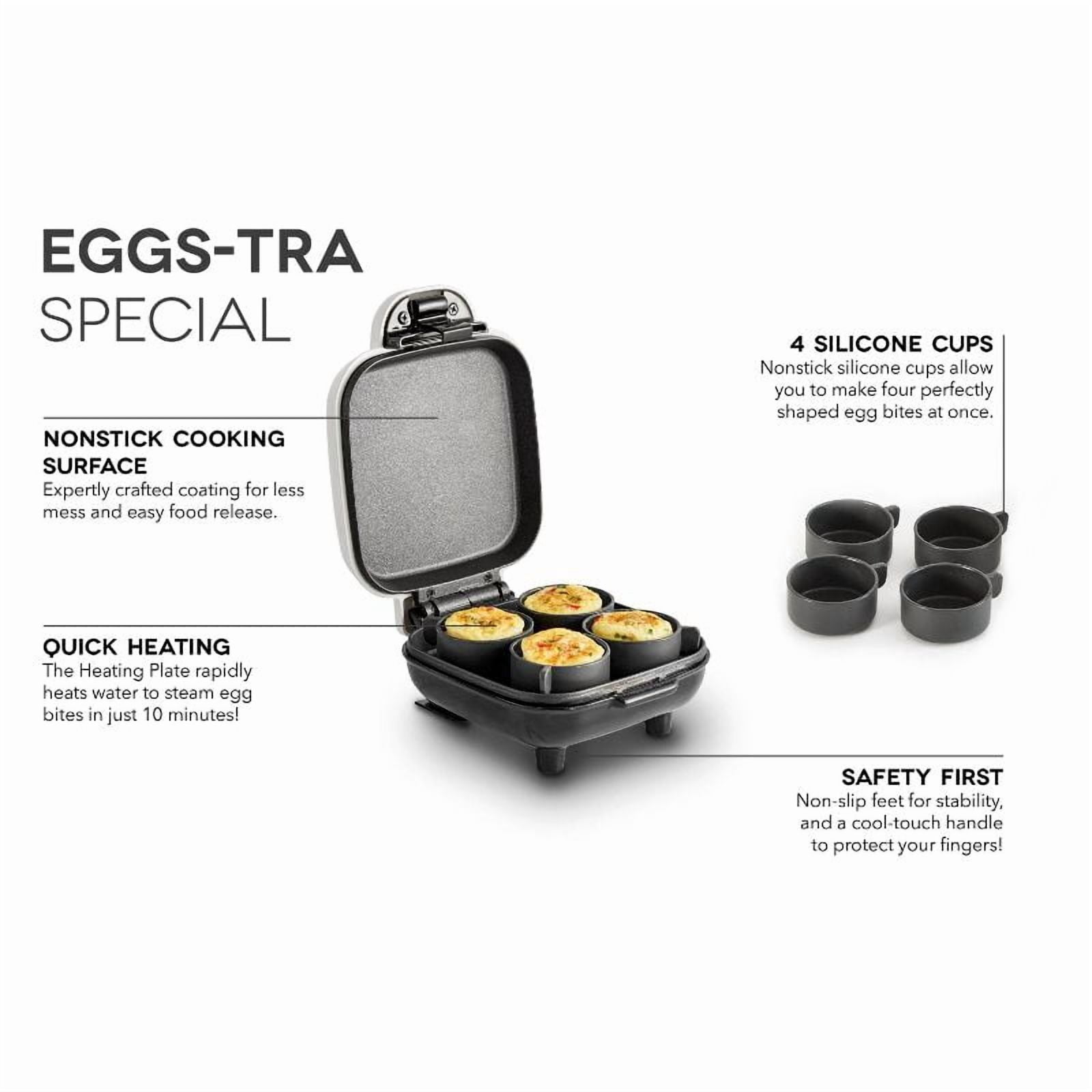 Egg Bite Maker - Aqua: 4-Egg Cooker, Electric Egg Cooker, Dishwasher-Safe Parts, 420W, Aluminum & Plastic