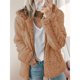 thumbnail image 4 of Chaqueta Ligera y Cálida para Mujer, Grandes, con Capucha y Cremallera, Abrigo de Invierno de Forro , Cárdigan Suave y Afelpado con Bolsillos. Marrón XXL, 4 of 6