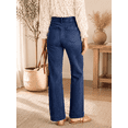thumbnail image 3 of DOKOTOO Women's Wide Leg Jeans High Waisted Stretchy Straight Leg Denim Pants with Pockets Loose Fit Trendy Jeans for Casual (Sizes 4-18), 3 of 9