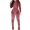 Pink, variant on FRSASU Women's solid color casual long sleeved Long Sleeve Bodycon wrinkled two-piece set with a zipper Black