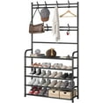 thumbnail image 1 of Simple Metal Coat Rack，Hallway Shoe Rack Coat Rack Wall Hanging Clothes Floor Hanger Storage Wardrobe Multifunctional Combination Shoe And Hat Rack 60CM-Back-4L, 1 of 7