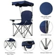 thumbnail image 5 of Costway Portable Folding Beach Canopy Chair W/ Cup Holders Bag Camping Hiking Outdoor Blue, 5 of 9