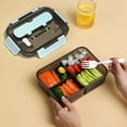 thumbnail image 3 of Large Capacity Divided Plastic Sealed Lunch Box with Microwave Safe Design, Reusable Bento Container for Students, Office, and Meal Prep, Includes Utensil Compartment and Secure Lock, 3 of 8
