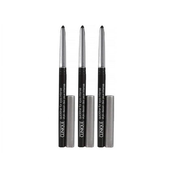 3-pack Clinique Quickliner For Eyes Intense Eyeliner, 01 Intense Black, travel size x 3