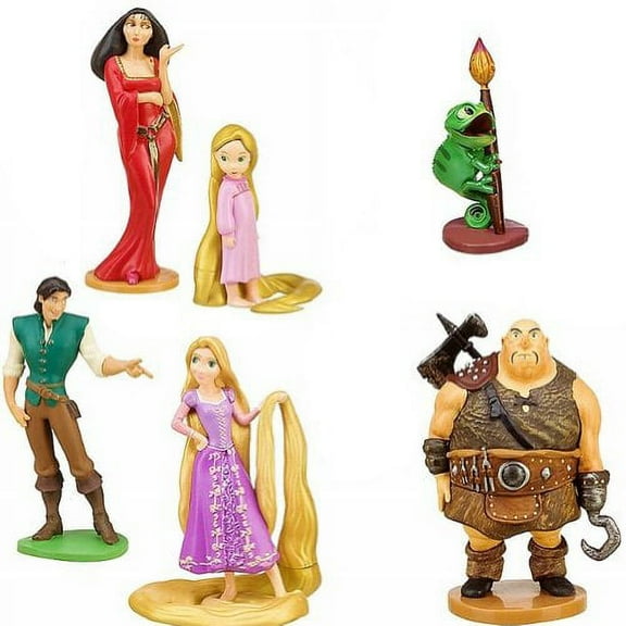 RAPUNZEL TANGLED Figure Set WALT DISNEY PVC TOY Cake Topper Pascal FLYNN