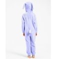 thumbnail image 4 of Easter Bunny Costume Purple Onesie Jumpsuit for Children Girls, Hooded Animal Romper Flannel Pajamas 3-12Years, 4 of 7