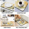 thumbnail image 4 of Washable Rubber Sunflower Cute Floral Dish Drying Mats for Kitchen Counter Home Large Coffee Bar Pad Accessories and Decor for Utensils Stemware 19.5''x12'', 4 of 5