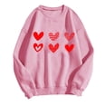 thumbnail image 2 of Qertyioot Chandail Cœur d'Amour Saint-Valentin, s Imprimé Mode Femme Manches Longues Col Rond Imprimé Blouse Ample Hauts, 2 of 3