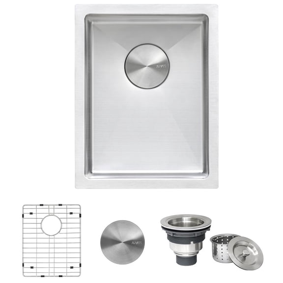 Ruvati 14-inch Undermount Bar Prep Sink 16 Gauge Rounded Corners Single Bowl