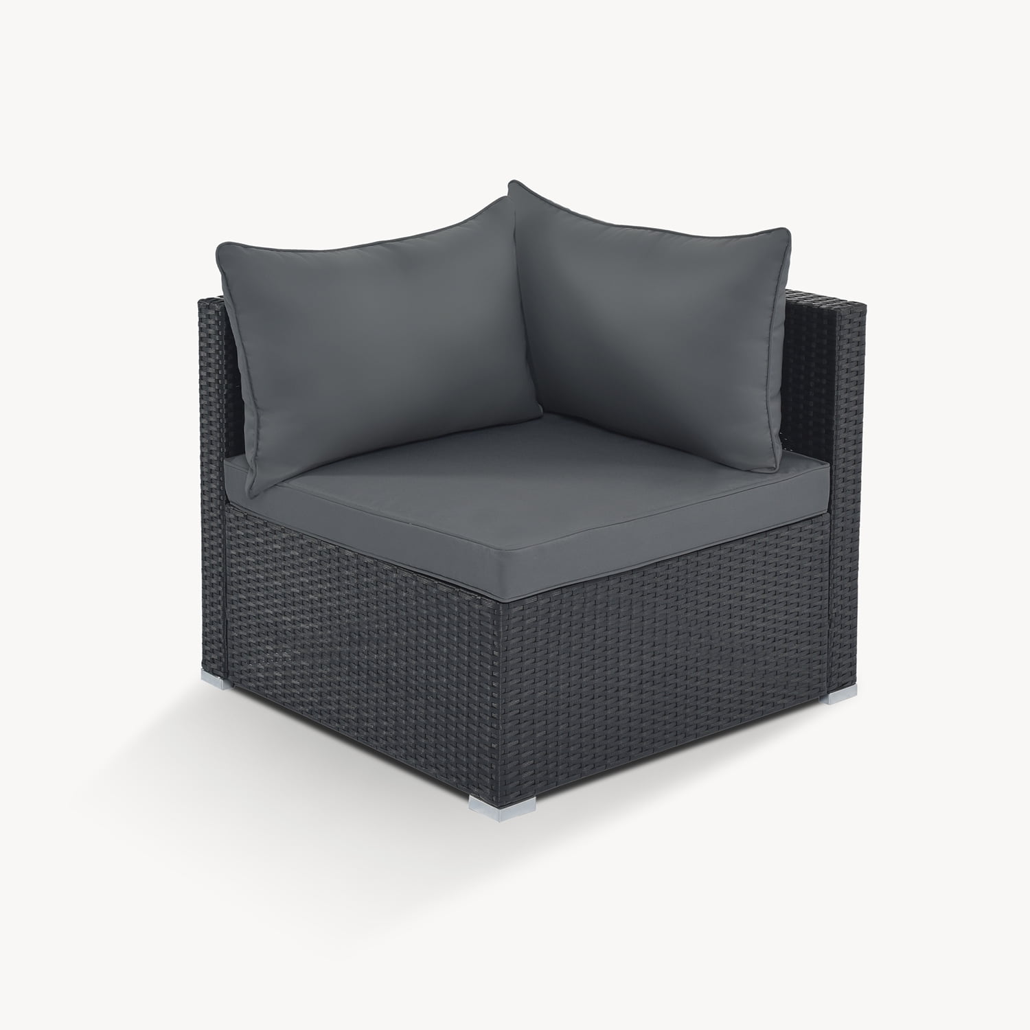 Kadyn 8-Pieces Outdoor Patio Furniture Sets, Garden Conversation Wicker Sofa Set with 1 Table, Single Sofa Combinable for Garden, Gray