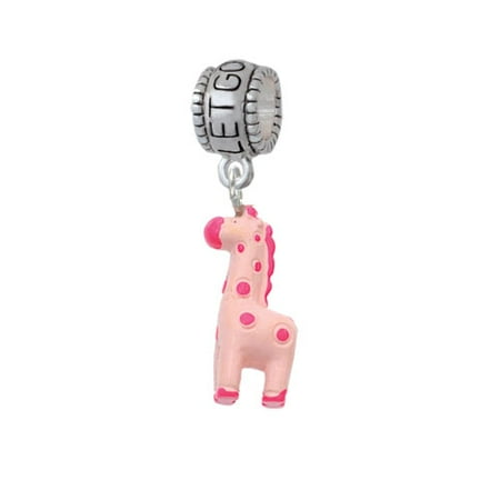 Resin Pink Geronimo the Giraffe - Let Go Let God Charm Bead