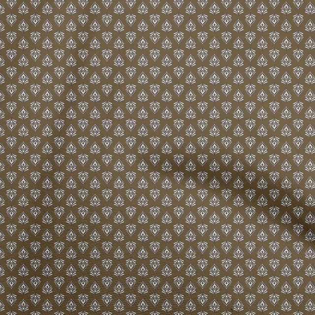 oneOone Polyester Spandex Dark Olive Green Fabric Asian Block Print Craft Projects Decor Fabric Printed By The Yard 56 Inch Wide
