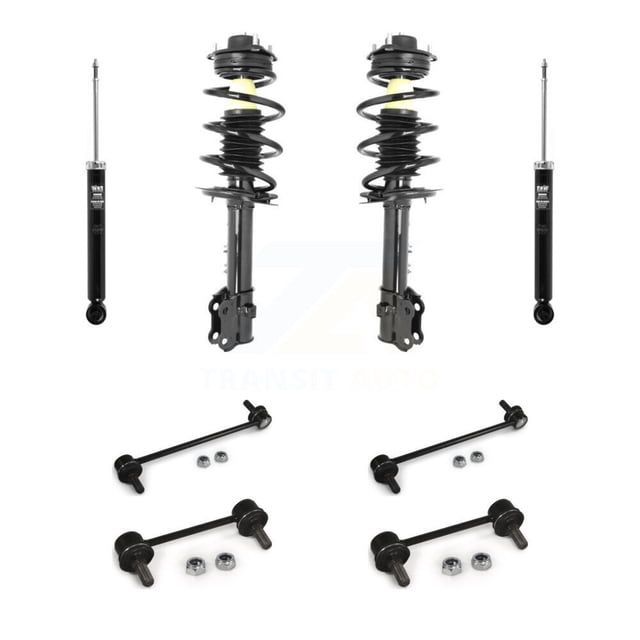 Transit Auto Front Rear Complete Suspension Strut Shock & TQ sway Bar Link Kit (8Pc) for Car Hyundai Tucson Kia Sportage - Left Right Side (Driver Passenger) KSS-107779