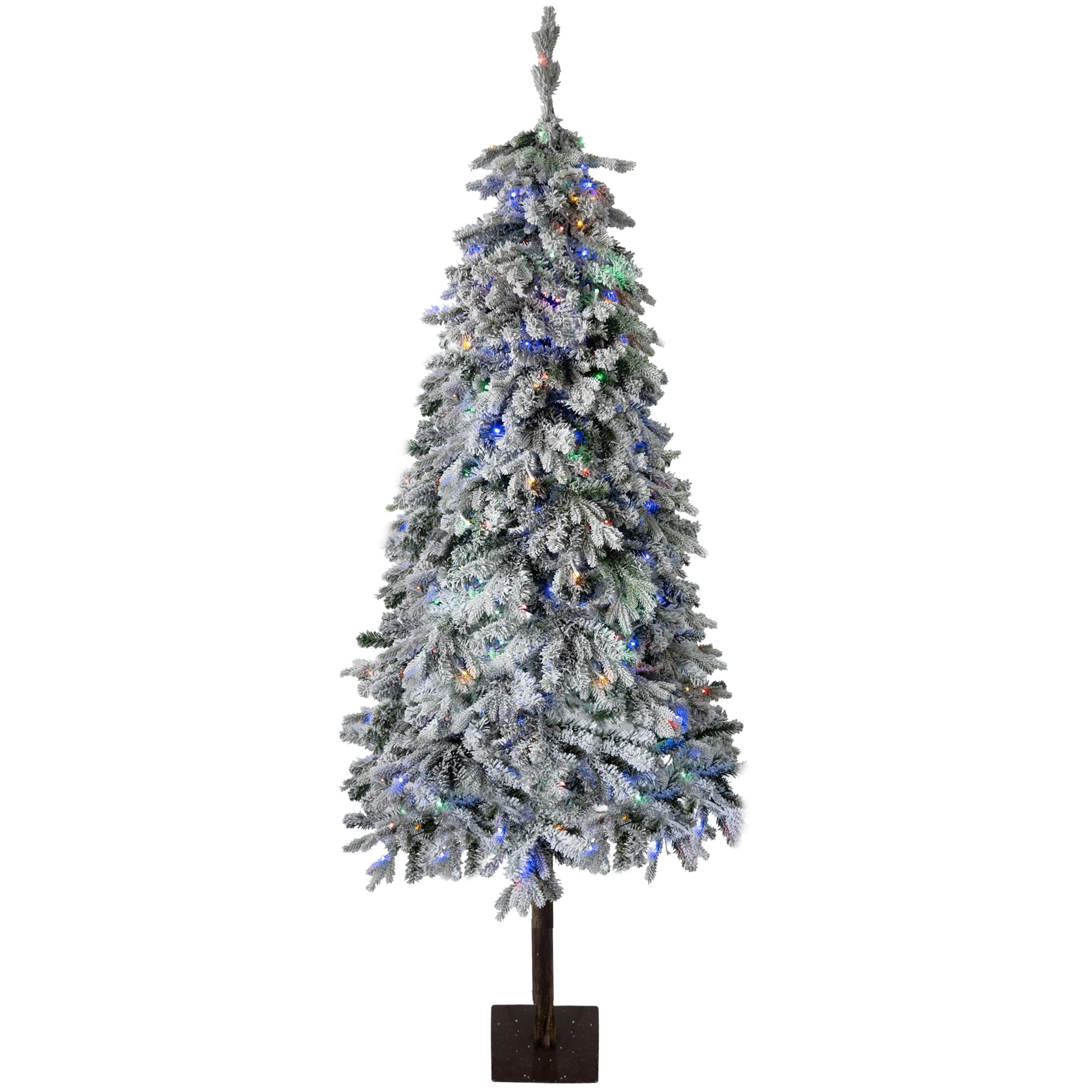 Naomi Home 6.5ft Gold Christmas Tree with Lights, Unique Colored