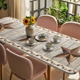 thumbnail image 3 of Western Texas Star Retro Table Cloths for 8 Foot Rectangle Tables, Country Farmhouse Gray Wood Grain Patio Waterproof Elastic Fitted Tablecloths, Washable Rectangular Table Cover for Camping, 3 of 8